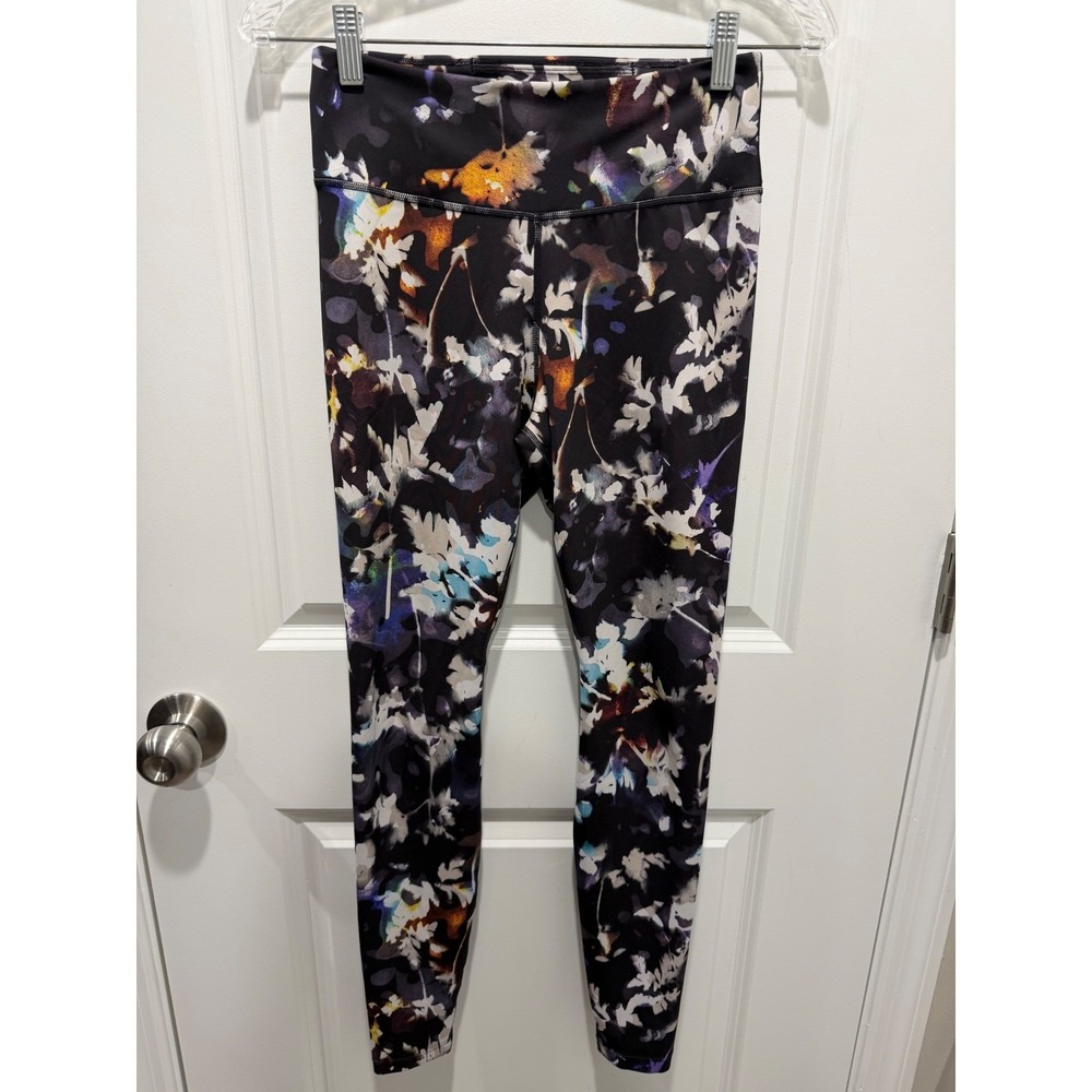 Nike Womens Leggings Floral Abstract Print Black S CD6997-010